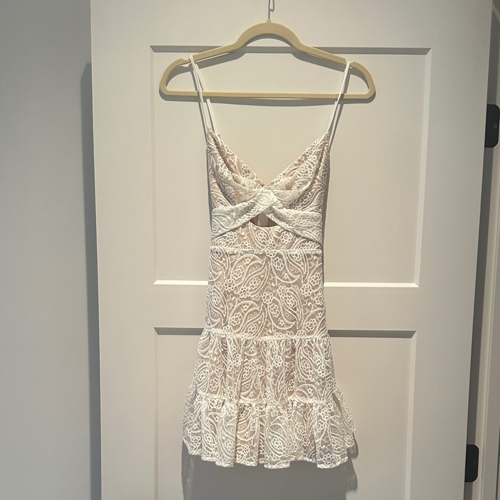 Hello Molly Cream Lace Mini Dress